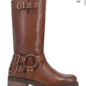 Brown Leather Knee-High Boots